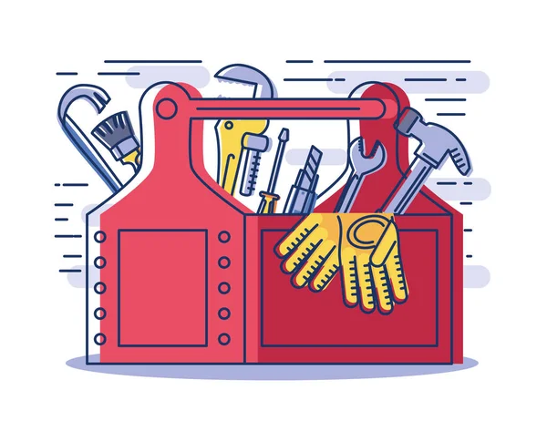 Caja de herramientas con suministros — Vector de stock