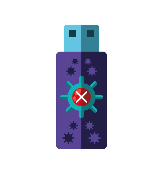 Virus flash drive infetto — Vettoriale Stock