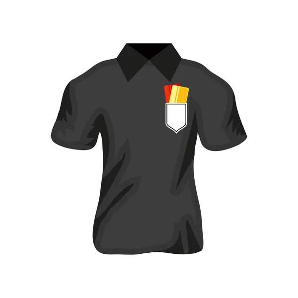 Soccer referee jersey with cards — Stock Vector