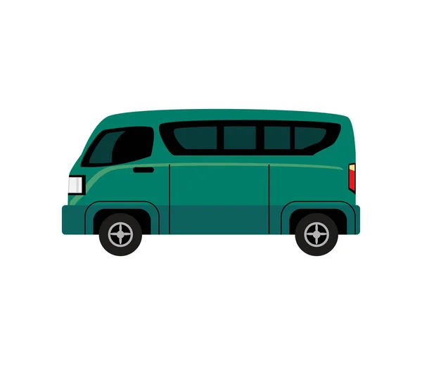 Yeşil vintage minibüs — Stok Vektör