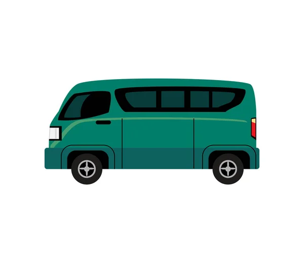 Green vintage van — Stock Vector