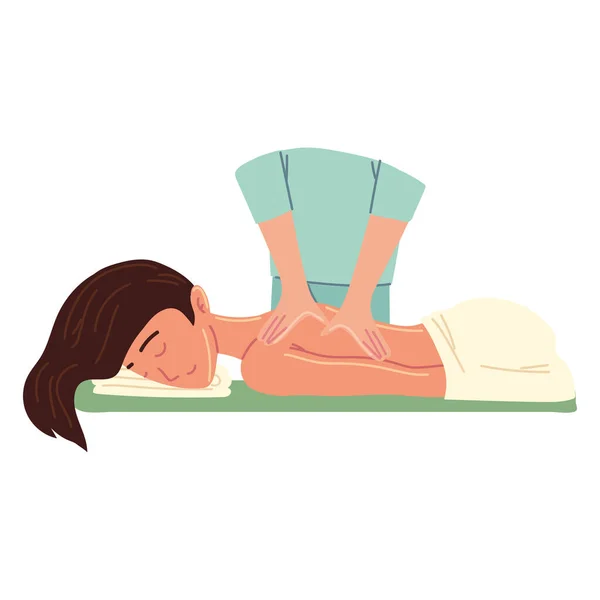 Femme ayant un massage — Image vectorielle