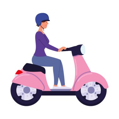 Motosikletli kasklı kadın