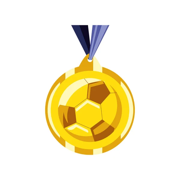 Medalla de oro fútbol — Vector de stock