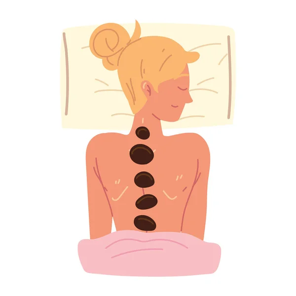 Mujer en el spa — Vector de stock