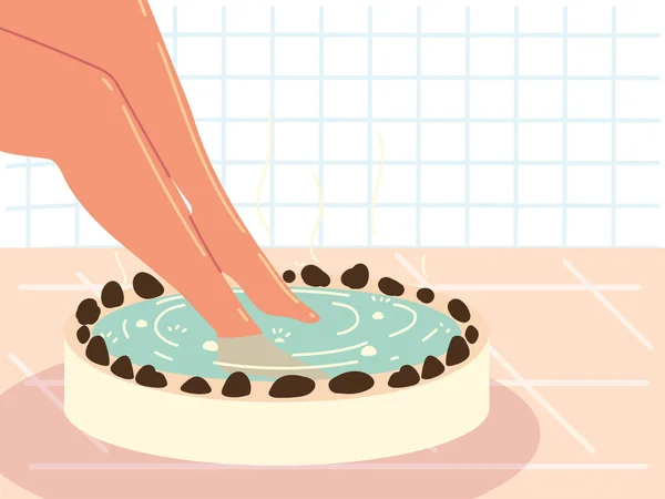 Tremper les pieds dans le spa — Image vectorielle