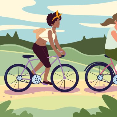 Bisiklet süren kızlar