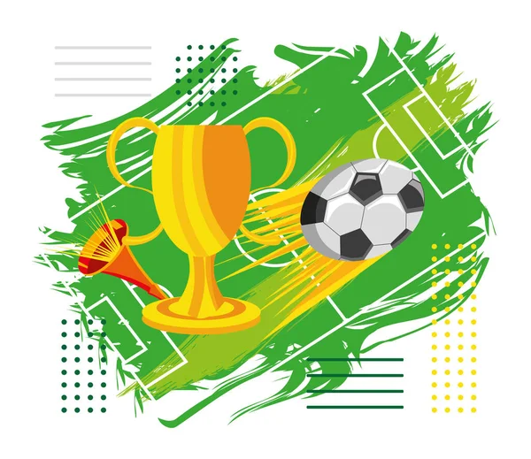 Soccer ball trophy — Stock Vector