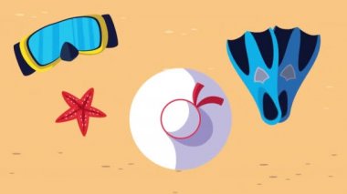 Yaz tatilleri şablon simgeleri