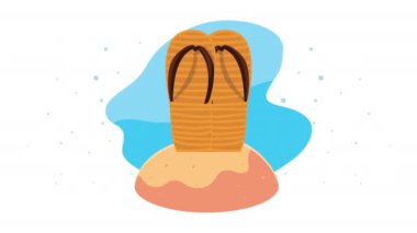 Yaz mevsimi adada parmak arası terliklerle