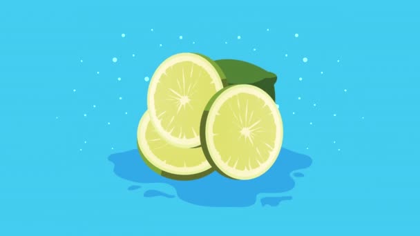 Tropical lemon citrus fresh fruits — Stock Video