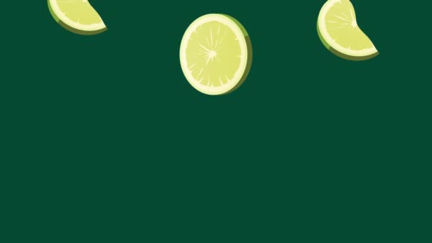 Tropische citroenen vers fruit patroon — Stockvideo