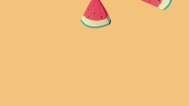 Tropisk vattenmelon färska frukter mönster — Stockvideo