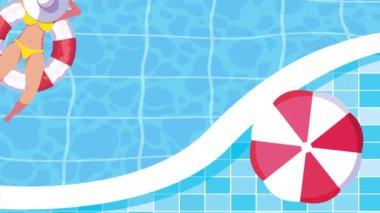 Havuz sahnesinde bronzlaşan kız