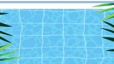 Havuzda bronzlaşan kız.