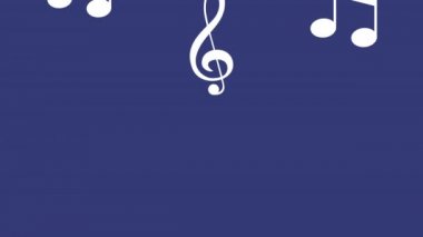 müzik notaları mavi arkaplanda