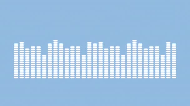 Ondas de audio espectro fondo azul — Vídeo de stock