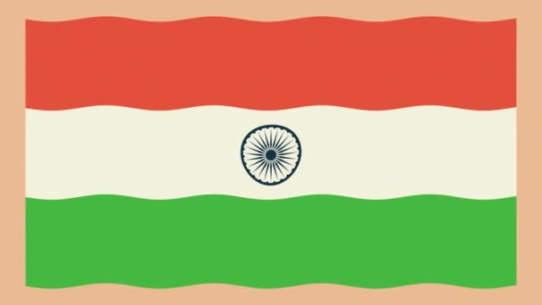 India celebración animación con bandera — Vídeo de stock