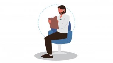 Erkek psikolog sandalyede.