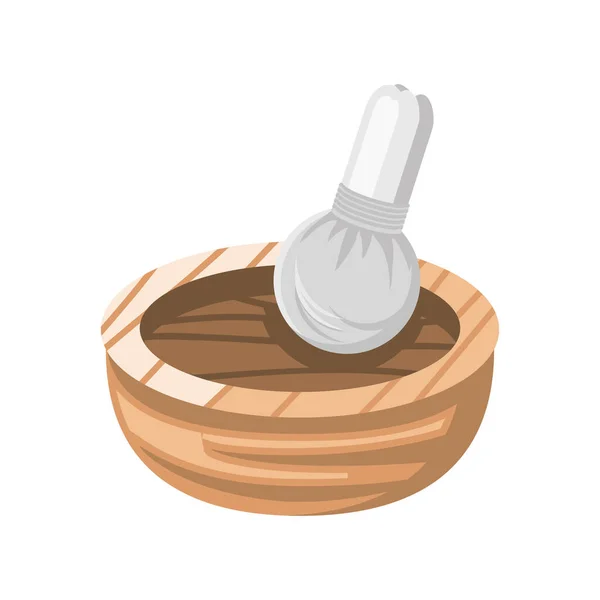 Mortier et pilon en bois — Image vectorielle