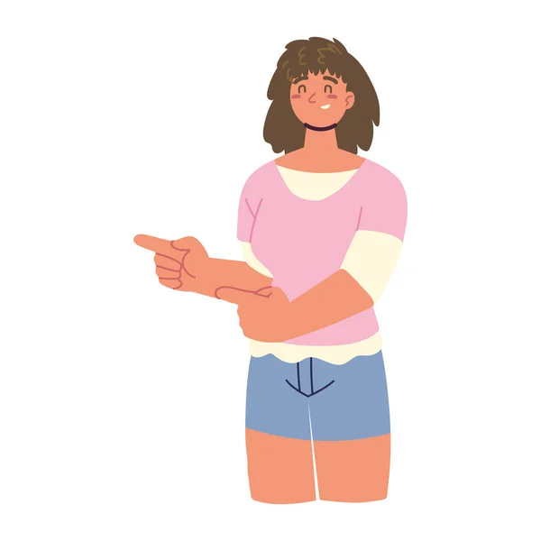 Girl showing hands gesture — Image vectorielle