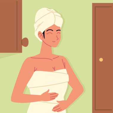 wrapped woman with towel