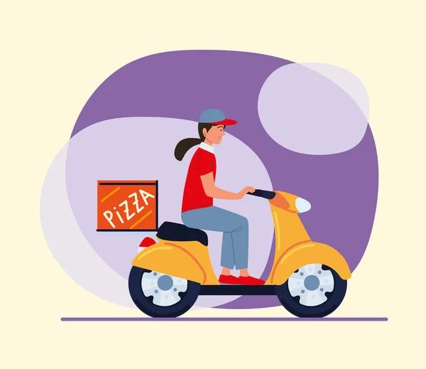 Entrega hombre en scooter — Vector de stock