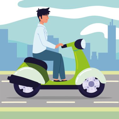 Motosikletli genç adam