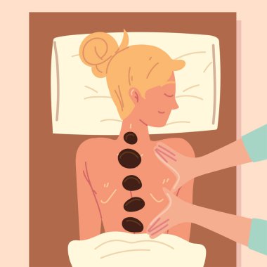 Kadın masaj yaptırıyor.