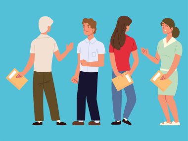 people with folder set