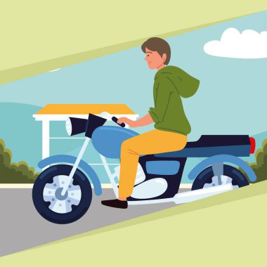 Motosiklet sürücüsü yolda