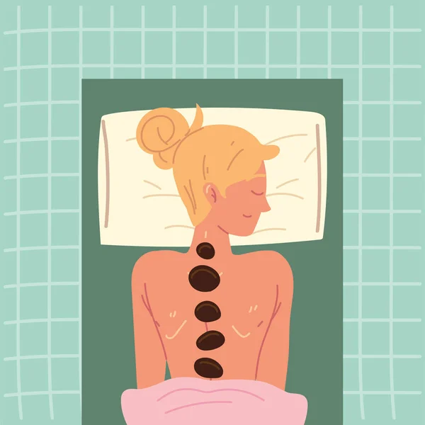 Mujer toma un masaje — Vector de stock