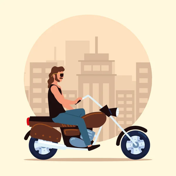 Hombre en moto — Archivo Imágenes Vectoriales