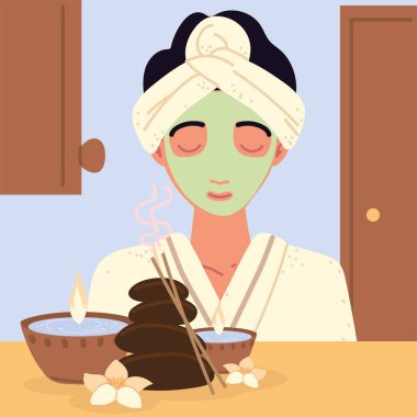 woman with mask spa