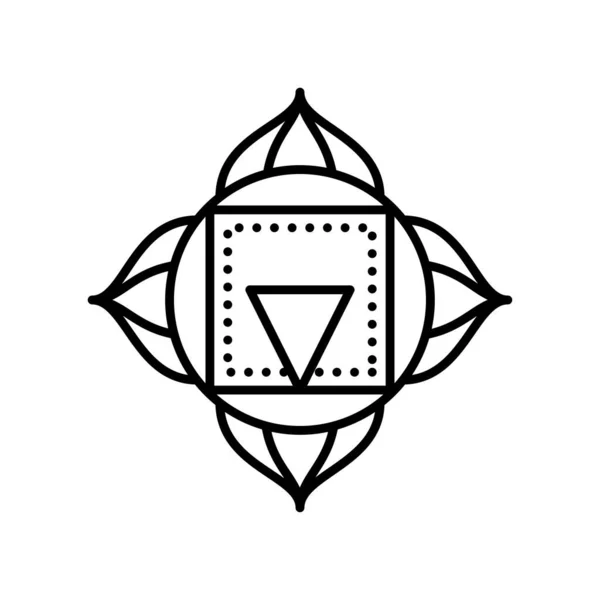 Mandala jóga tenká čára — Stockový vektor