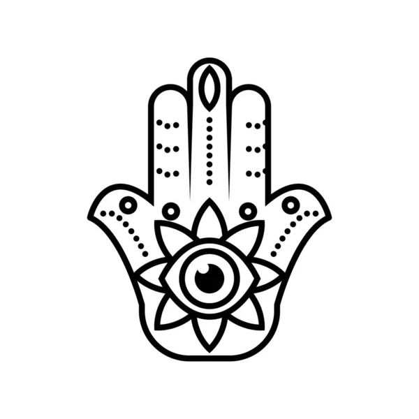 Línea delgada de hamsa — Vector de stock