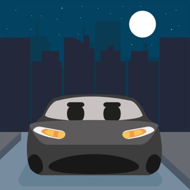 Gri modern araba şehirde