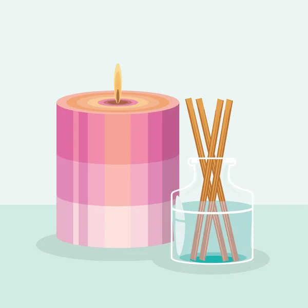 蜡烛精华散发香味 — 图库矢量图片
