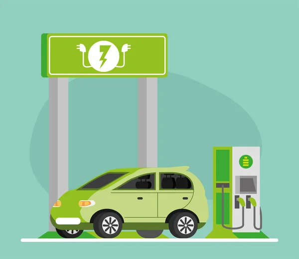 Electric car charge station — Stock Vector