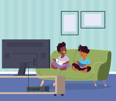 Video oyunu oynayan çocuklar