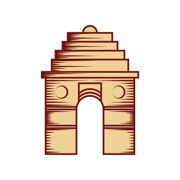 Monumento de la puerta india — Vector de stock