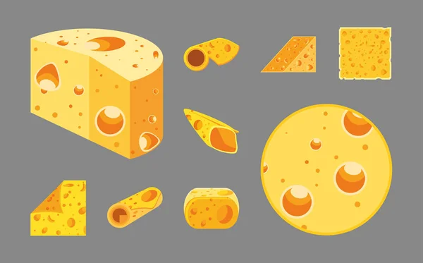 Pieces of cheese — Stock Vector