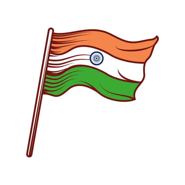 Bandera india en polo — Vector de stock