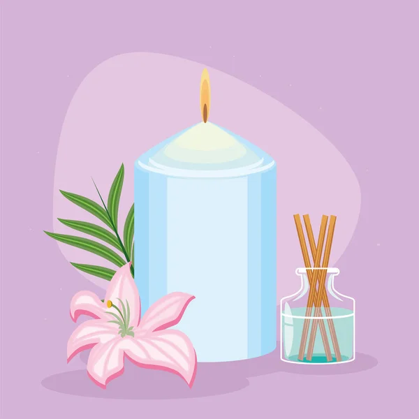 Varillas de vela aromaterapia — Vector de stock