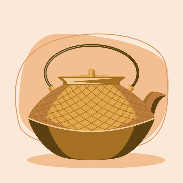 Teiera tè bevanda calda — Vettoriale Stock
