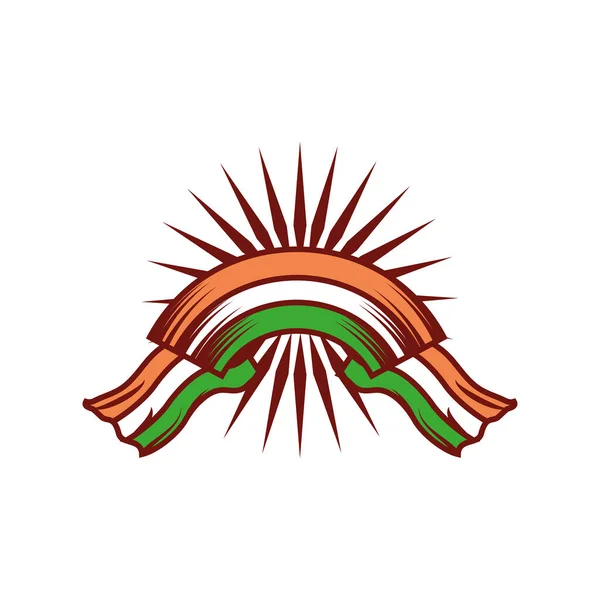 Flaga indyjska na sunbust — Wektor stockowy