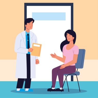 Doktor ve kadın hasta.