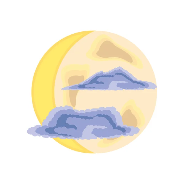 Σύννεφα φεγγάρι κινουμένων σχεδίων — Διανυσματικό Αρχείο