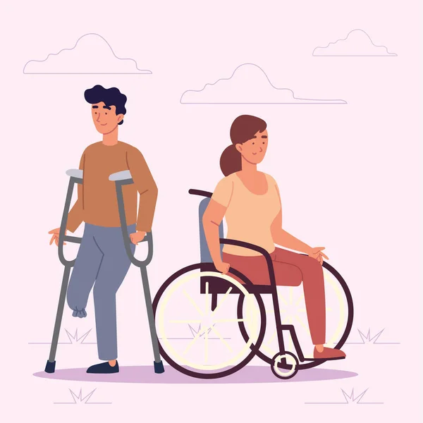 Menschen mit Behinderung — Stockvektor
