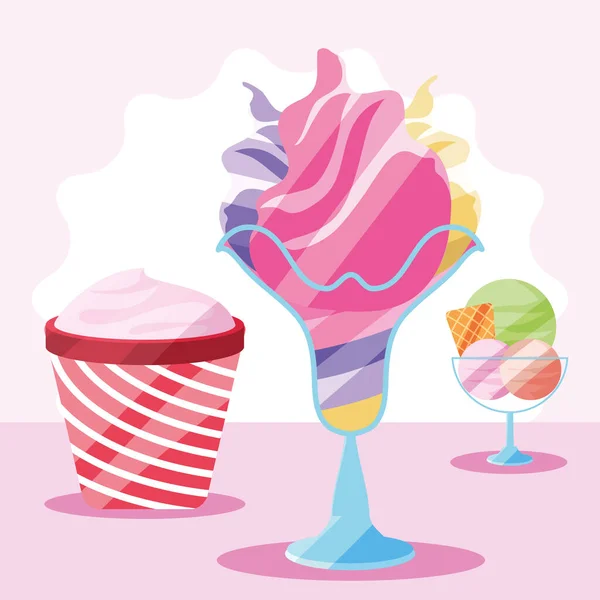 Varios helados — Vector de stock